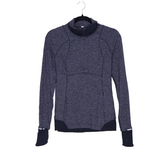 LULULEMON Runderful 1/2 Zip Pullover Pique Black Heathered Black Women's 6 - Picture 1 of 7